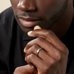 Histoire d'Or Alliance Mat Et Brillant Biseaute Ruban Plat Palladium Blanc