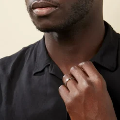 Histoire d'Or Alliance Mat Et Brillant Biseaute Ruban Plat Palladium Blanc