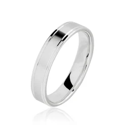 Histoire d'Or Alliance Mat Et Brillant Or Blanc Ambre* Bijoux Personnalisés|Bagues