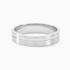 Histoire d'Or Alliance Mat Et Brillant Liseret Ruban Plat Palladium Blanc* Bijoux Personnalisés|Bagues