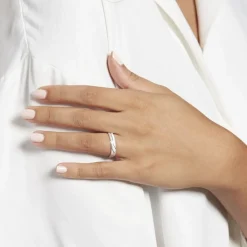 Histoire d'Or Alliance Mercure Brossee Ruban Plat Or Blanc* Bijoux Personnalisés|Bagues