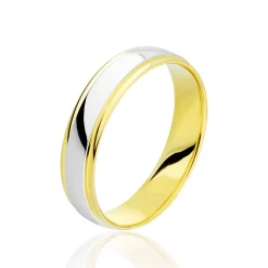 Online Histoire d'Or Alliance Miroir Ruban Plat Or Bicolore