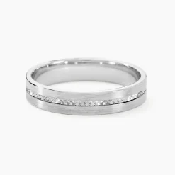 Histoire d'Or Alliance Nelcie Ruban Plat Argent Blanc* Bijoux Personnalisés|Bagues