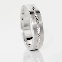 Histoire d'Or Alliance Nelcie Ruban Plat Argent Blanc* Bijoux Personnalisés|Bagues