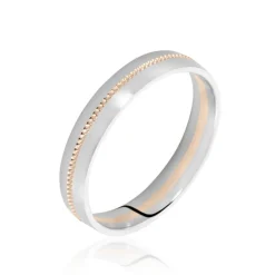 Histoire d'Or Alliance Or Bicolore Perle* Bijoux Personnalisés|Bagues