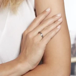 Online Histoire d'Or Alliance Phil Ruban Bombé Platine Blanc