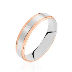 Clearance Histoire d'Or Alliance Rehanne Ruban Plat Or Bicolore