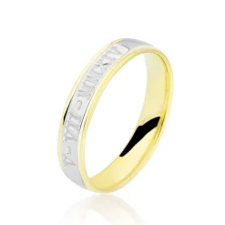 Discount Histoire d'Or Alliance Romaine Demi Jonc Classique Or Bicolore