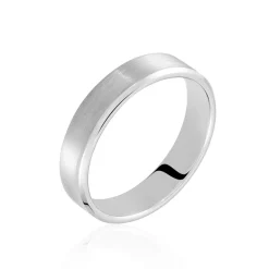 Online Histoire d'Or Alliance Rominus Ruban Plat Palladium Blanc