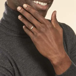 Online Histoire d'Or Alliance Rominus Ruban Plat Palladium Blanc