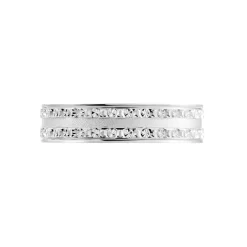 Online Histoire d'Or Alliance Satine Diamantee Ruban Plat Or Blanc