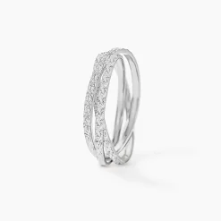 Discount Histoire d'Or Alliance Shelena Ruban Plat Or Blanc