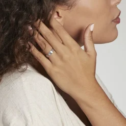 Histoire d'Or Alliance Sidaine Ruban Plat Or Blanc* Bijoux Personnalisés|Bagues