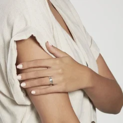 Histoire d'Or Alliance Sidaine Ruban Plat Or Blanc* Bijoux Personnalisés|Bagues