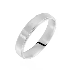 Hot Histoire d'Or Alliance Sudem Ruban Plat Argent Blanc