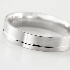 Histoire d'Or Alliance Tyffen Ruban Plat Argent Blanc* Bijoux Personnalisés|Bagues