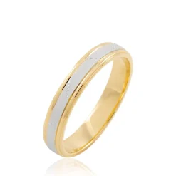 New Histoire d'Or Alliance Tyssia Ruban Plat Or Bicolore