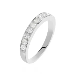 Clearance Histoire d'Or Alliance Valentine Or Blanc Diamant Synthetique