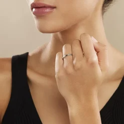 Histoire d'Or Aphroditia Demi Jonc Bombe Trouwring Wit Platina* Bijoux Personnalisés|Bagues