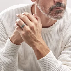 Outlet Histoire d'Or Bague Acier Blanc Gordon