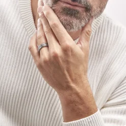 Outlet Histoire d'Or Bague Acier Blanc Gordon