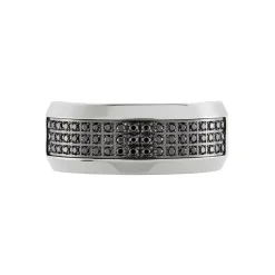 Outlet Histoire d'Or Bague Acier Blanc Tdeg Oxydes De Zirconium