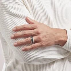 Outlet Histoire d'Or Bague Acier Blanc Tdeg Oxydes De Zirconium