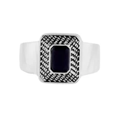 Clearance Histoire d'Or Bague Acier Vieillie Antonny Agate