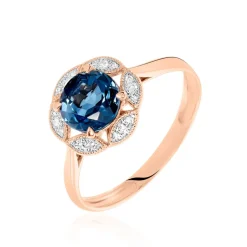 Online Histoire d'Or Bague Adryene Or Rose Topaze Et Oxyde De Zirconium