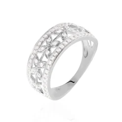 Clearance Histoire d'Or Bague Aella Or Blanc Oxyde De Zirconium
