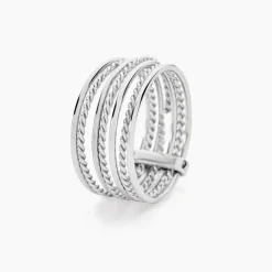 New Histoire d'Or Bague Afiwa Argent Blanc