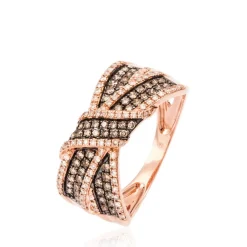 Discount Histoire d'Or Bague Agnes Or Rose Diamant or rose diamant brun