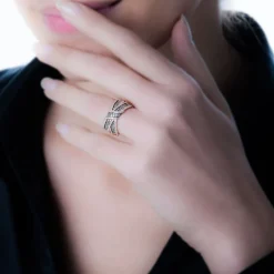 Discount Histoire d'Or Bague Agnes Or Rose Diamant or rose diamant brun