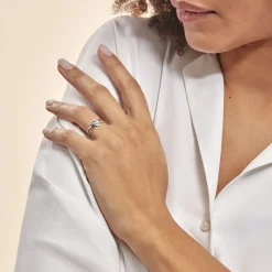 Discount Histoire d'Or Bague Ainhoa or blanc diamant