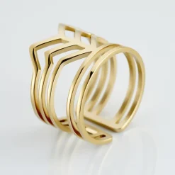 Histoire d'Or Bague Ajustable Adel Acier Doré* Bagues|Bagues Sans Pierre