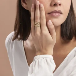 Outlet Histoire d'Or Bague Ajustable Agostino Acier Doré