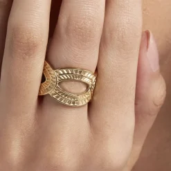 Outlet Histoire d'Or Bague Ajustable Agostino Acier Doré