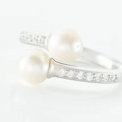 Best Histoire d'Or Bague Ajustable Argent Blanc Jeronimo Perle Oxydes De Zirconium