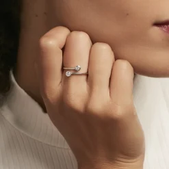 Histoire d'Or Bague Ajustable Mechte 1 Argent Blanc Oxyde De Zirconium* Bagues|Bagues Fantaisie