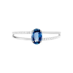 Histoire d'Or Bague Alyse Or Blanc Saphir Et Diamant* Bagues|Bagues Avec Pierre