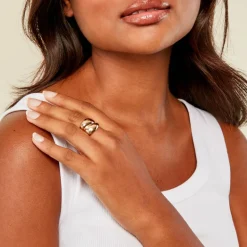 Outlet Histoire d'Or Bague Amae Plaque Or Jaune