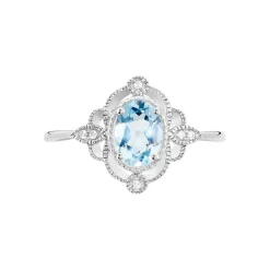 Histoire d'Or Bague Amance Or Blanc Topaze Et Oxyde De Zirconium* Bagues|Bagues Avec Pierre