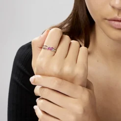 Outlet Histoire d'Or Bague Amarylis Diamant or blanc rubis