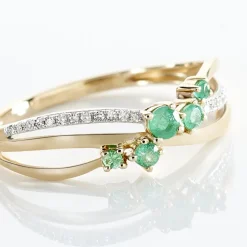 Outlet Histoire d'Or Bague Amarylis Or Jaune Emeraude Diamant