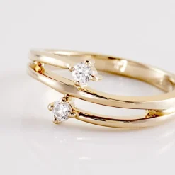 Online Histoire d'Or Bague Ana-lou Plaque Or Jaune Oxyde De Zirconium