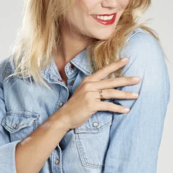 Online Histoire d'Or Bague Ana-lou Plaque Or Jaune Oxyde De Zirconium