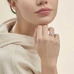 Clearance Histoire d'Or Bague Andreani Or Blanc Topaze Et Oxyde De Zirconium