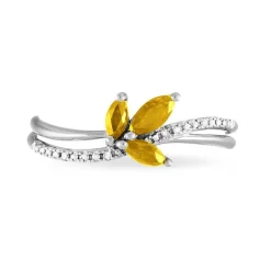 Histoire d'Or Bague Angie Or Blanc Citrine Et Diamant* Bagues|Bagues Avec Pierre