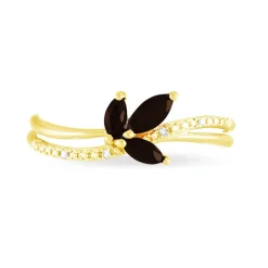 Outlet Histoire d'Or Bague Angie Or Jaune Quartz Et Diamant