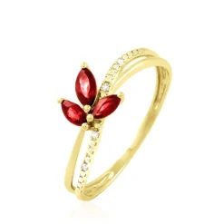 Hot Histoire d'Or Bague Angie Or Jaune Rubis Et Diamant